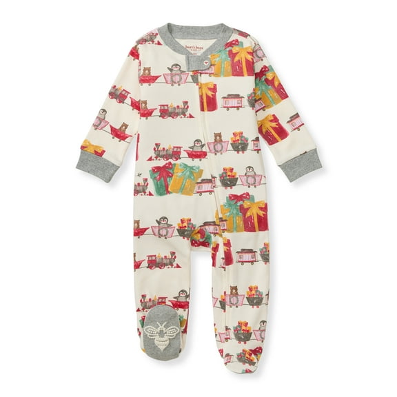 Burt's Bees Baby Organic Cotton Baby Holiday One Piece Footed Sleep 'N Play, Sizes Newborn-6/9 Months