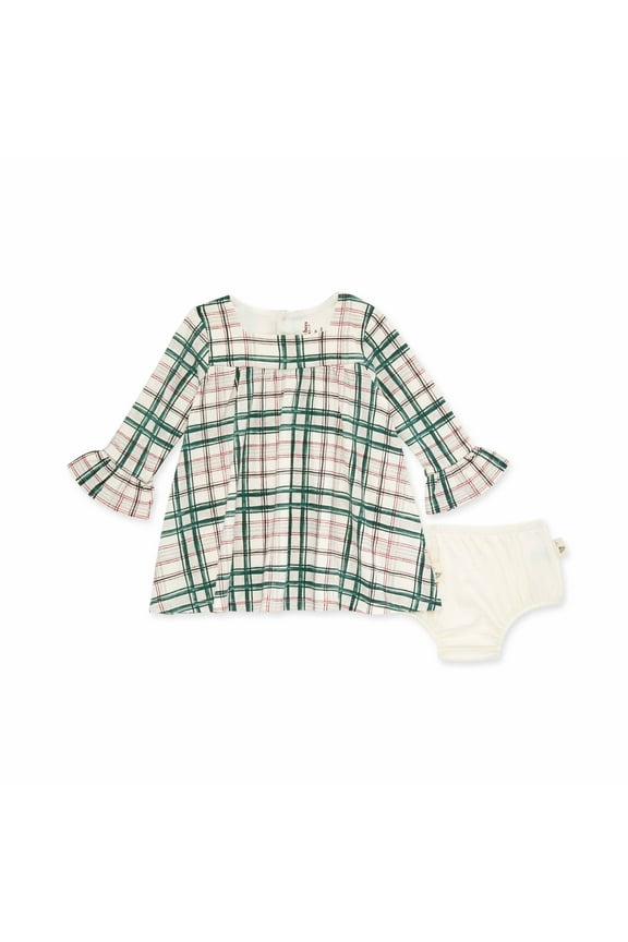 Organic Cotton Baby & Toddler Girl Plaid Dress & Diaper Cover Set, Sizes 0/3 Months-5T