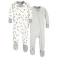 thumbnail image 1 of Burt's Bees Baby Organic Cotton Unisex Pajamas, Zip-Front/Non-slip Footed Sleeper, 2-Pack, 1 of 11