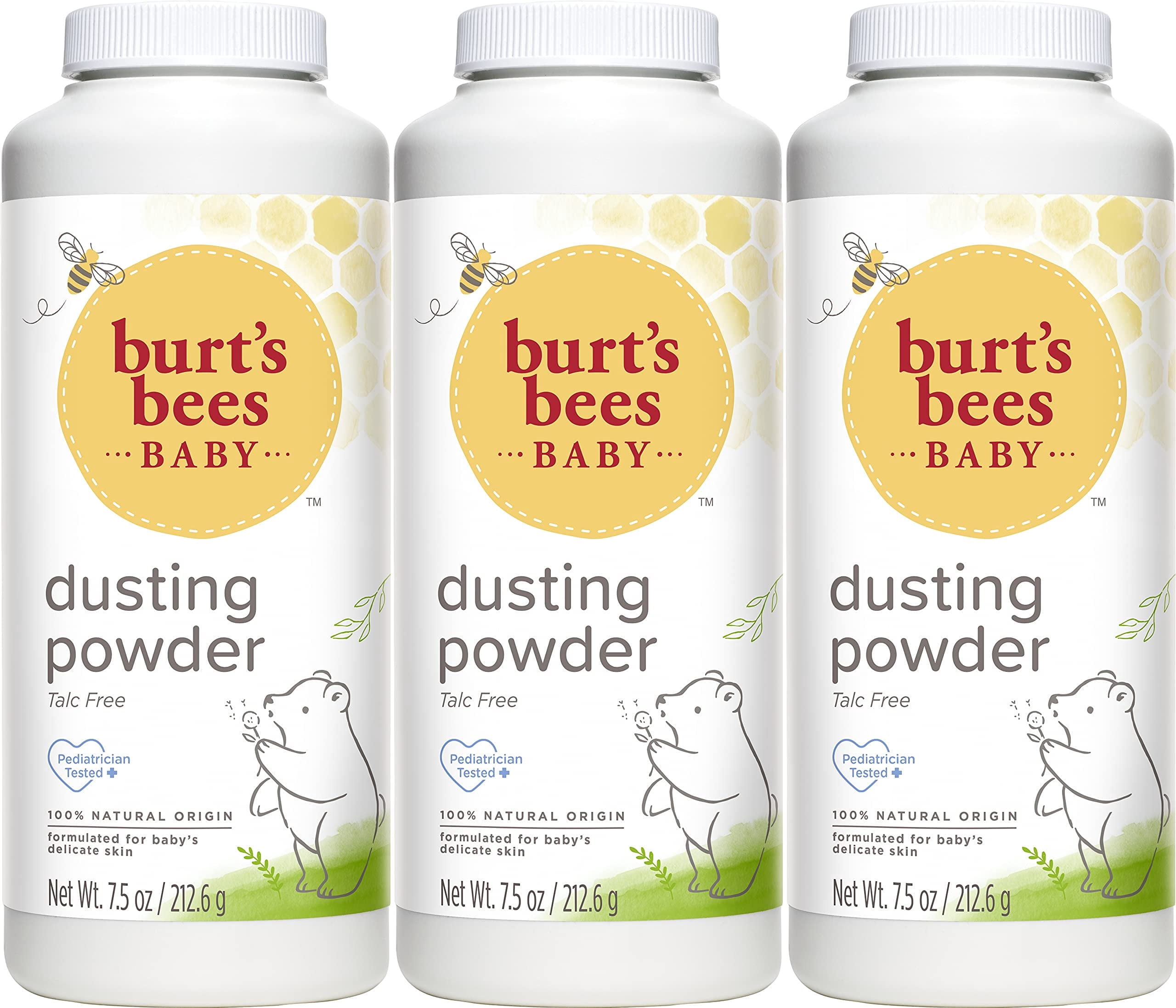 Burt's Bees Baby Powder, Hypoallergenic, Non-Irritating, Calming Skin Care, Dusting Powder, Value Pack, 7.5 Ounce (Pack of 3)