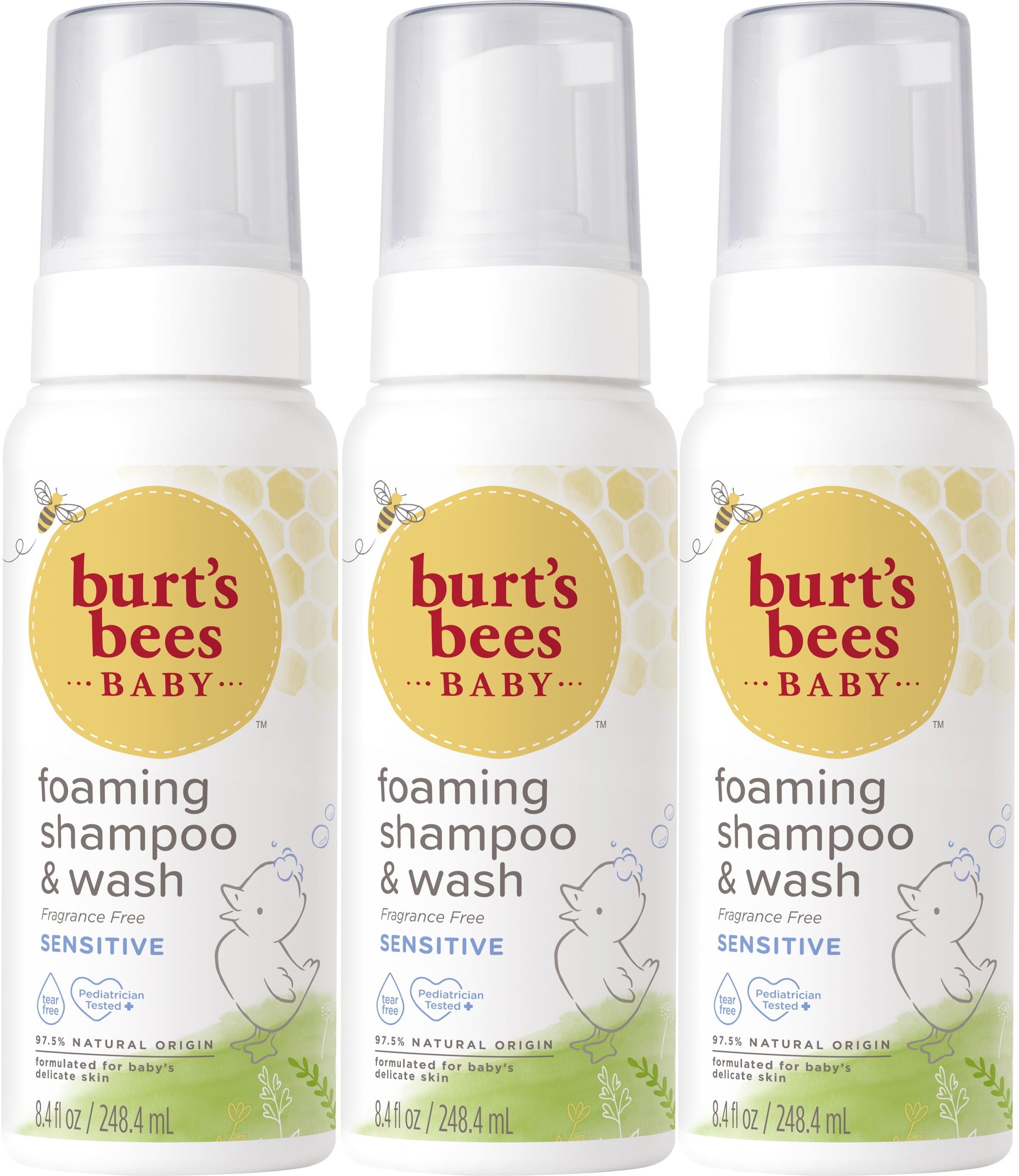 Burt's Bees Baby Tear Free Sensitive Foaming Shampoo and Wash, 8.4 fl oz