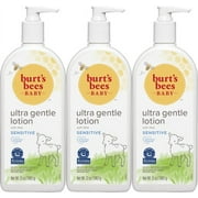 Burt's Bees Baby Ultra Gentle Lotion with Aloe for Sensitive Skin, Pediatrician Tested, 99.0% Natural Origin, 12 Ounces Each - Pack of 3