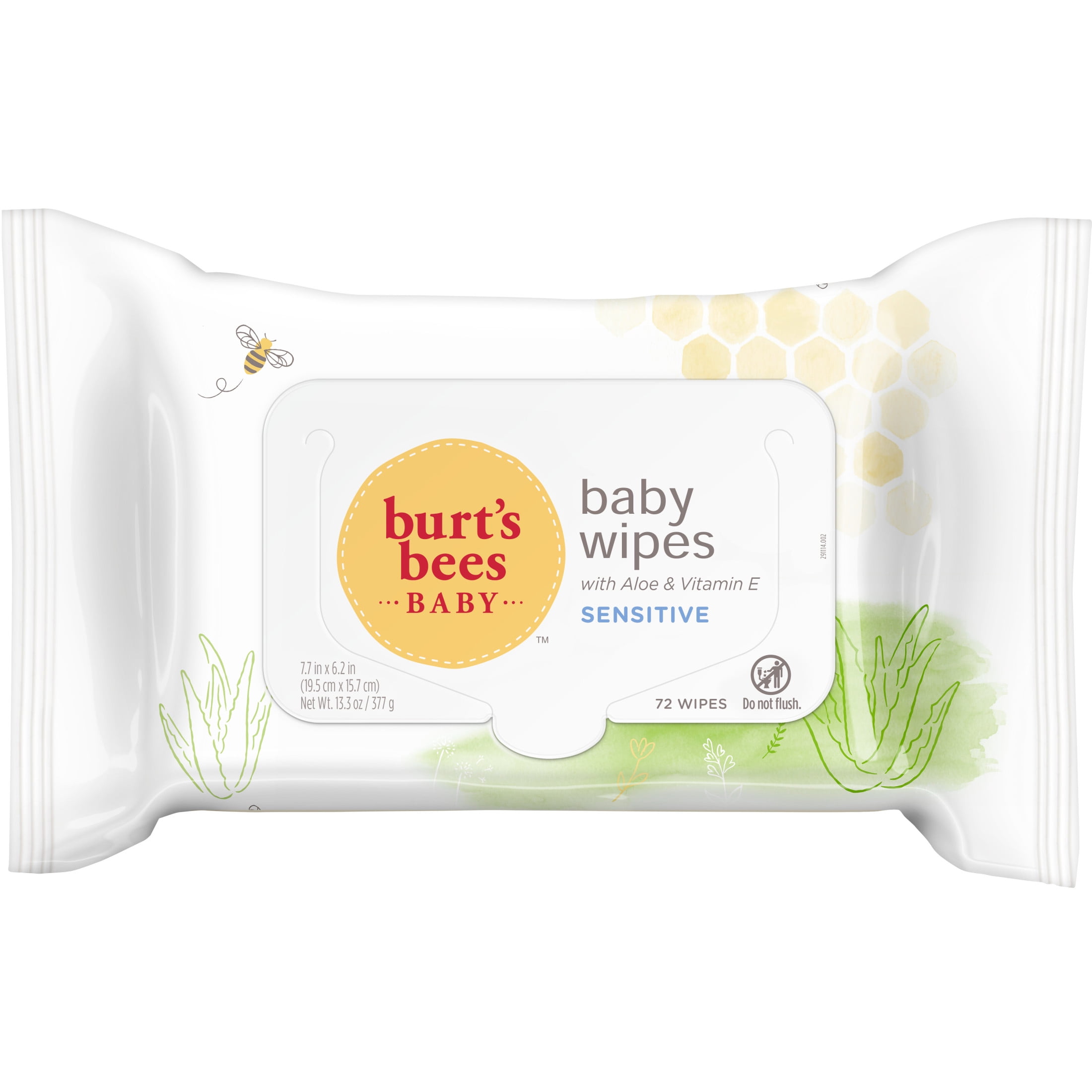 Burt's Bees Baby Wipes, Unscented Natural Baby Wipes for Sensitive Skin - 72 Wipes
