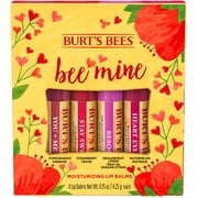 Burt's Bees Bee Mine Lip Balm Gift Set, Strawberry, Dragonfruit Lemon, Pomegranate and Watermelon, 4 Personalized Lip Balms