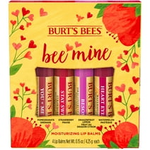 Burt's Bees Bee Mine Lip Balm Gift Set, Strawberry, Dragonfruit Lemon, Pomegranate and Watermelon, 4 Personalized Lip Balms