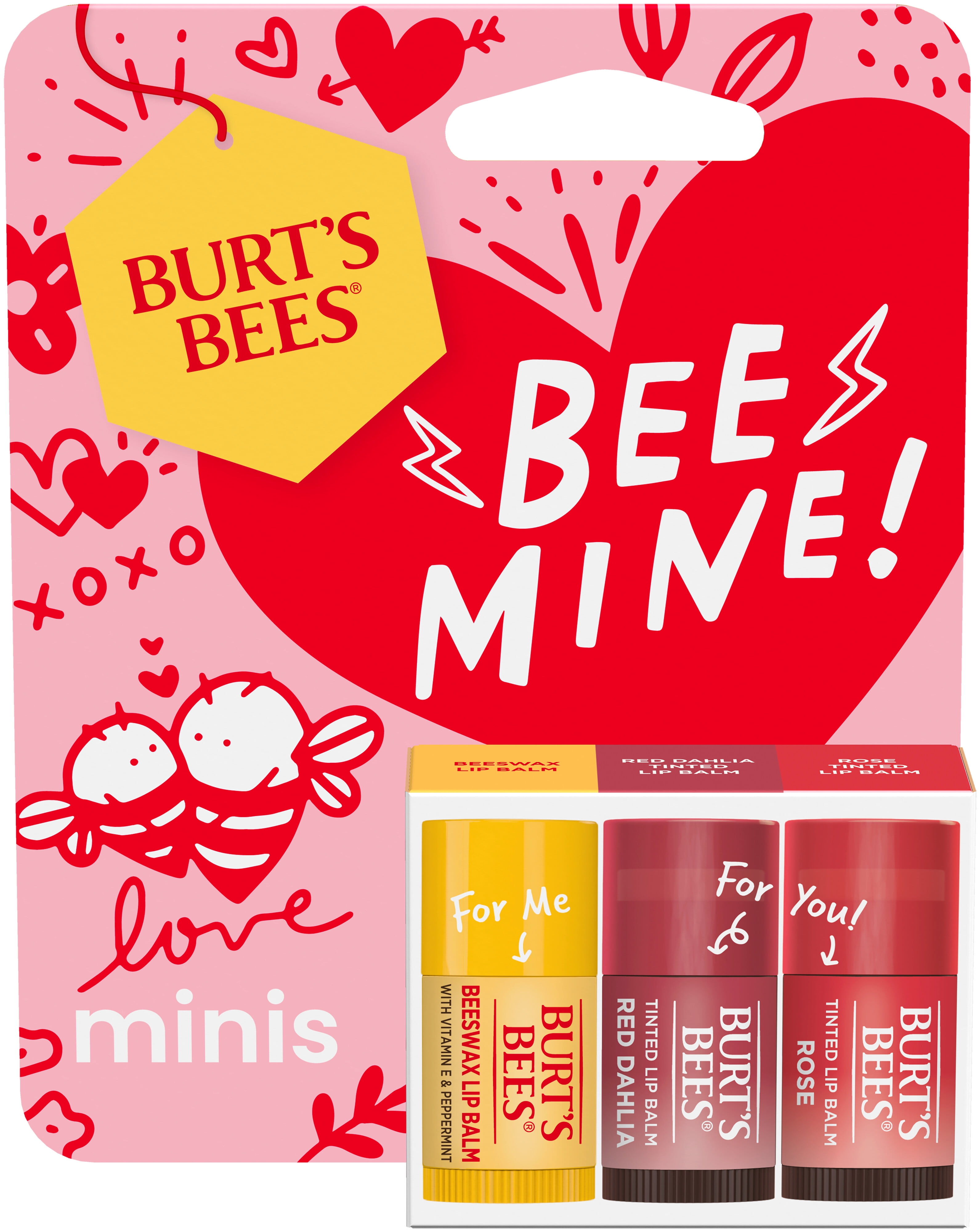 BRUNT リップサービス　セット Burt's Bees Bee Mine Minis Lip Balm Gift Set, 3-Pack, 0.049 oz