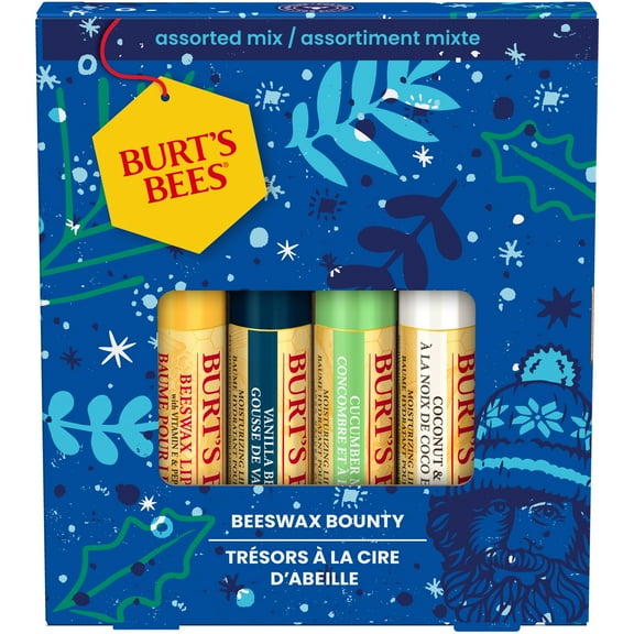 Burt's Bees Beeswax Bounty Lip Balm Gift Set, Assorted Mix, 4 Count