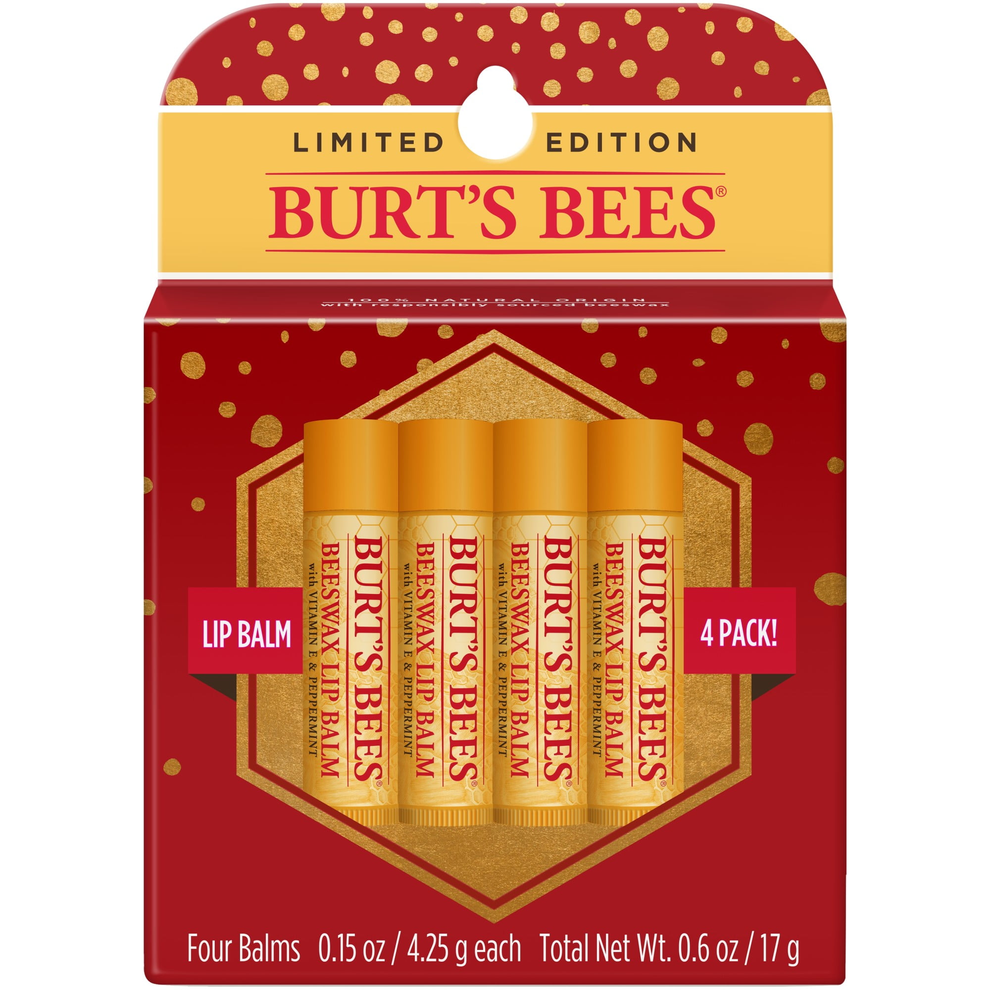 Burt's Bees Non-Tinted Jingle Balms Original Beeswax Lip Balm Gift Set, 1  ct - Fry's Food Stores