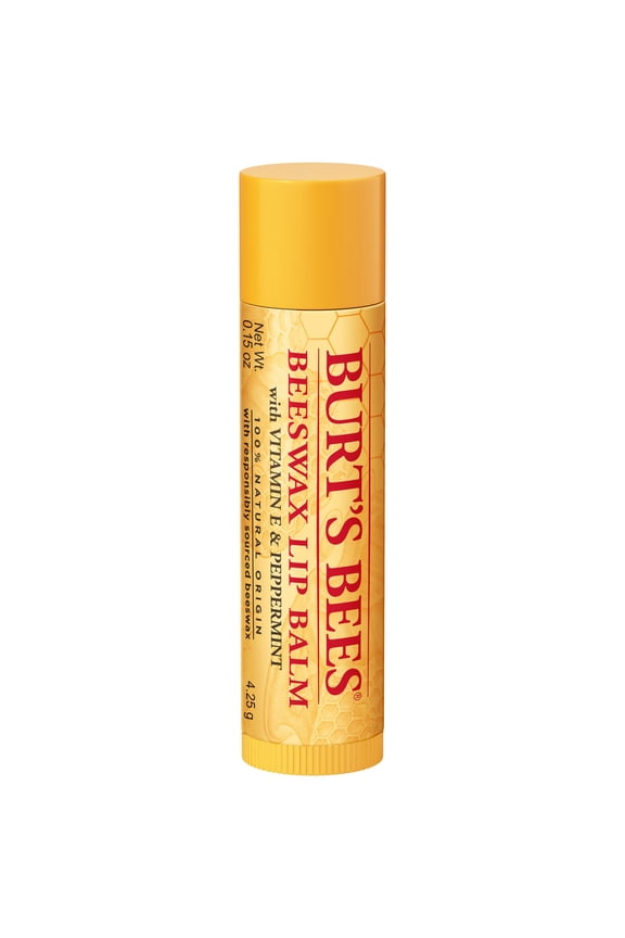 Beeswax Lip Balm with Vitamin E and Peppermint, 1-Pack, 0.15 oz.