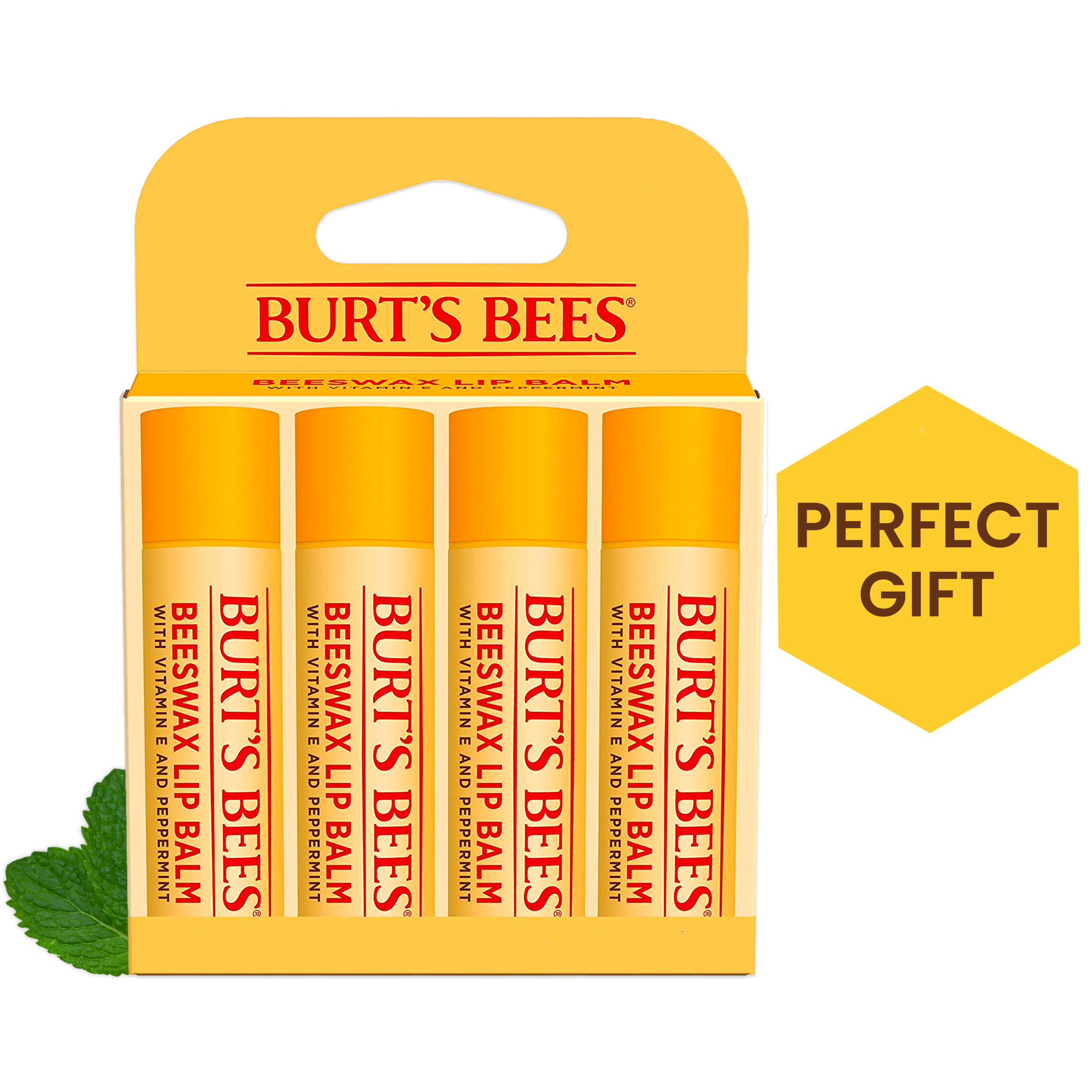 Burt's Bees Beeswax Lip Balm, 4-Pack, 0.15 oz. - image 1 of 11