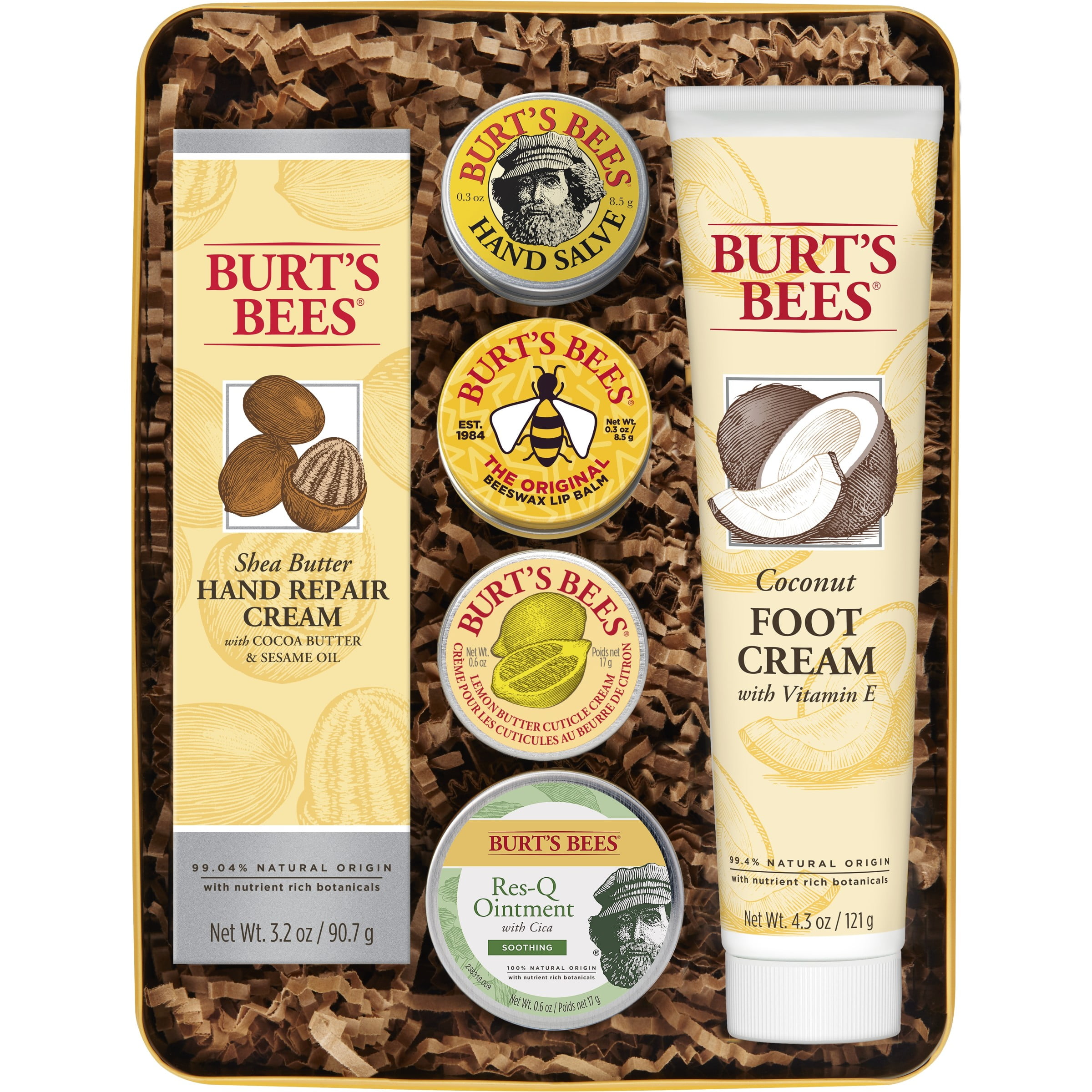 Burt's Bees Classics Gift Set, 6 Products in Giftable Tin Cuticle Cream