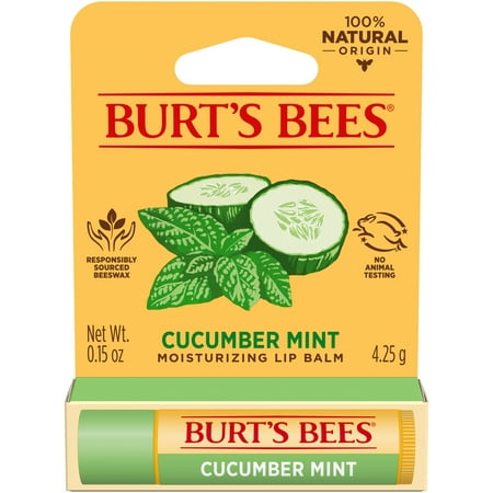 product image of Burt's Bees Cucumber Mint Lip Balm, 1-Pack, 0.15 oz.