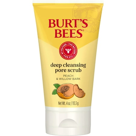 Burt's Bees Deep Cleansing Pore Scrub with Peach and Willow Bark, 4 oz