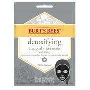 Burt's Bees Detoxifying Charcoal Sheet Mask, Single Use Sheet Mask, 1 ct