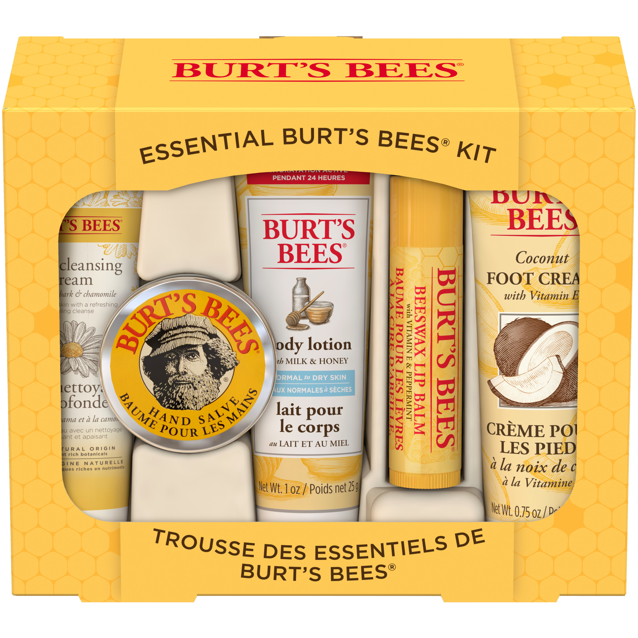 Burt's Bees Essential Gift Set, Cleansing Cream, Hand Salve, Body Lotion, Foot Cream, Lip Balm - image 1 of 17