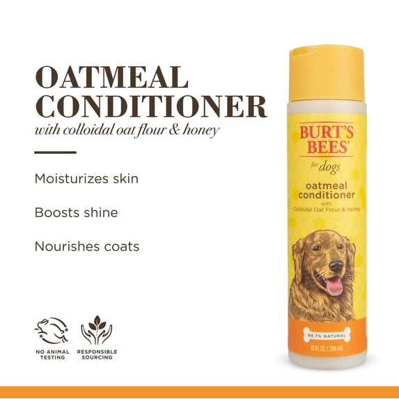 Burt's Bees For Pets Natural Oatmeal Conditioner Colloidal Oat Flour & Honey for Dogs 10 oz.