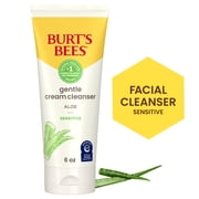Burt's Bees Gentle Cream Face Wash with Aloe for Sensitive Skin, 98.9% Natural Origin, 6 oz