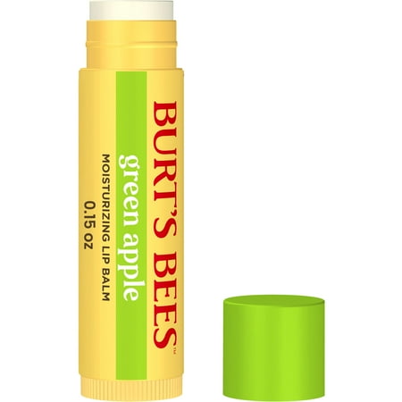 Burt's Bees Green Apple Moisturizing Lip Balm, 100% Natural Origin Lip Care, 1 Tube, 0.15 oz.