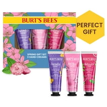Burt's Bees Hand Cream Trio Spring Gift Set, Shea Butter Hand Creams, Lavender and Honey, Wild Rose and Berry and Watermelon and Mint