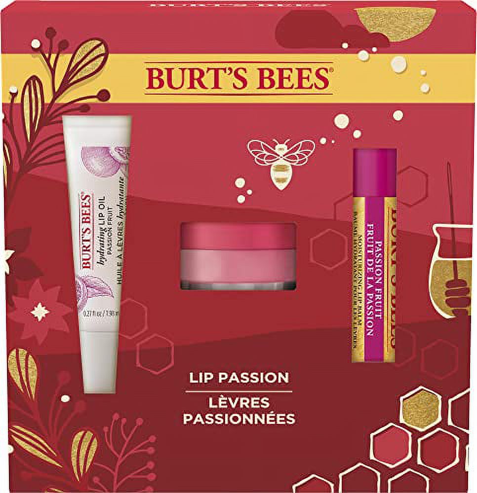 Burt's Bees Holiday Gift, 3 Lip Care Stocking Stuffer Products, Lip