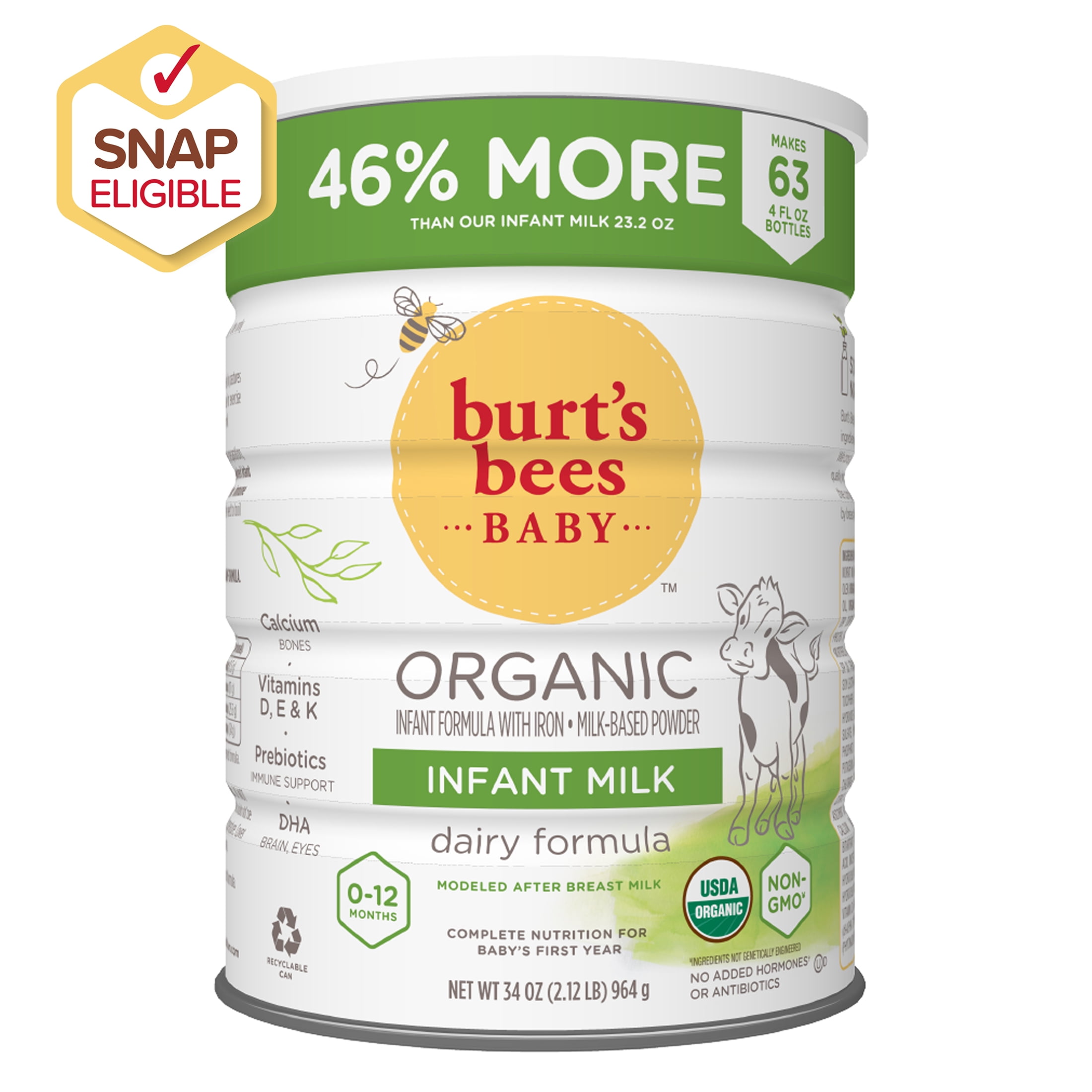 Burt s Bees Infant Milk Organic GMO Free Powder Baby Formula 34