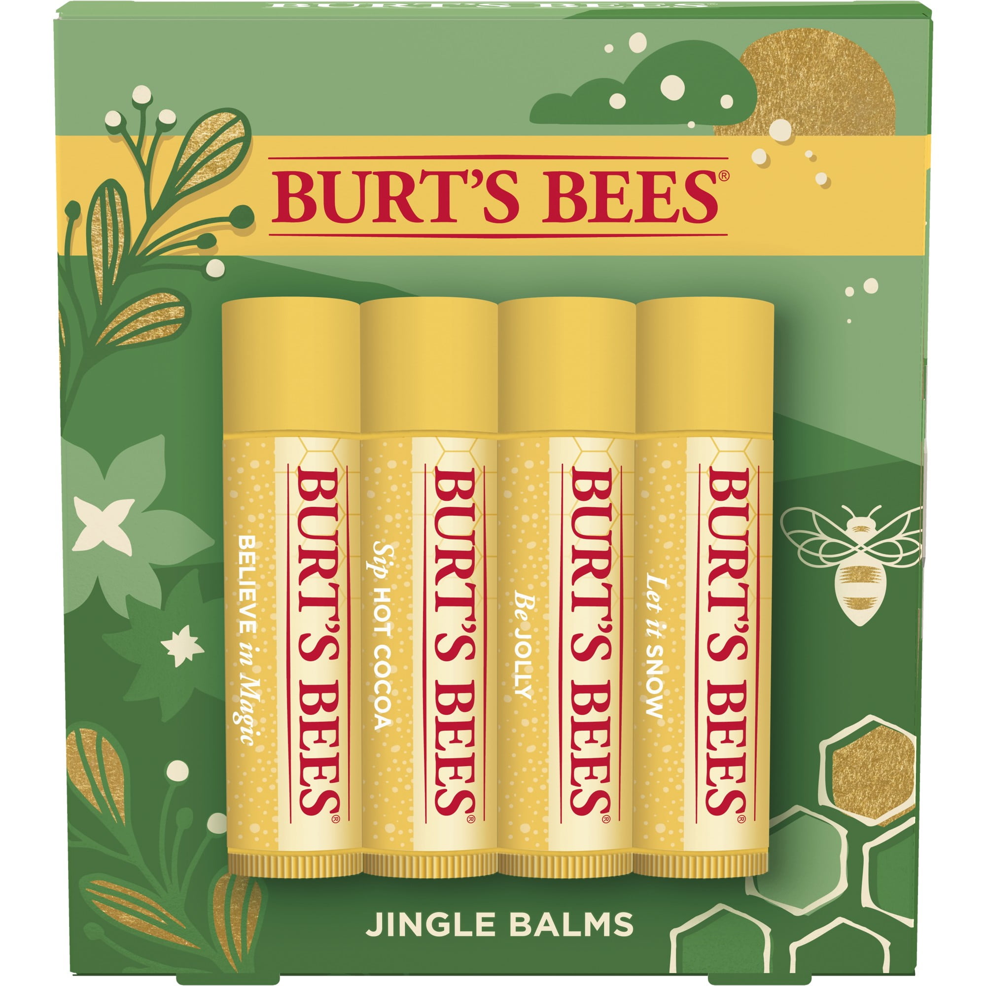 Burt's Bees Jingle Balms, Lip Balm Holiday Gift Set, Natural Moisturizing  Lip Balm, 4 Tubes 