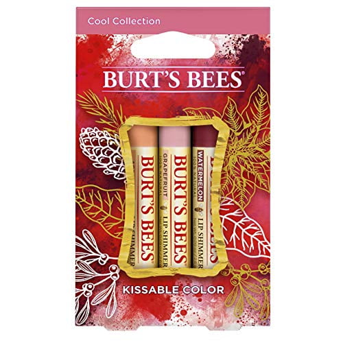 Burt's Bees Kissable Color Holiday Gift Set, 3 Lip Shimmers in Gift Box