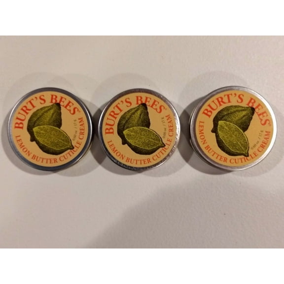 Burt's Bees Lemon Butter Cuticle Creme ( 0.6 Oz per Tin) ~ Lot of 3