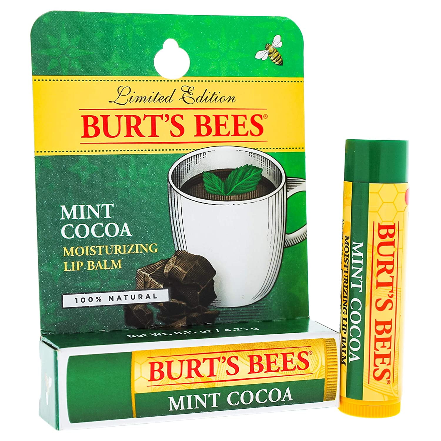 Burt's Bees Lip Balm Blister, Mint Cocoa, 0.15 Ounce