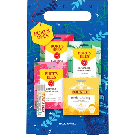 Burt's Bees Lip Balm, Lip Mask and Face Sheet Mask Gift Set, Mask Bundle, 1 Gift Set