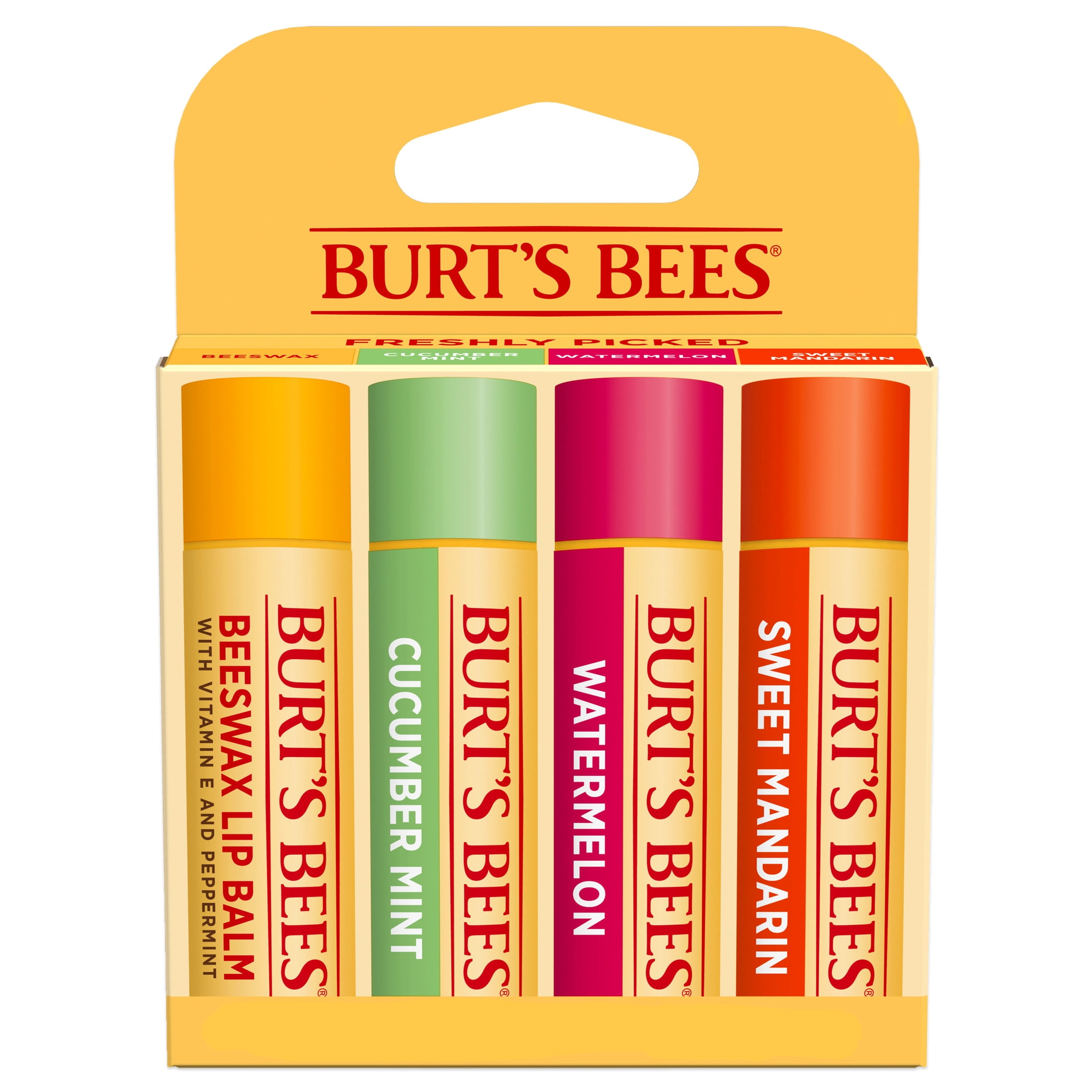 Burt's Bees Lip Balm Pack, 4 Pack, 0.15 Ounce Tubes