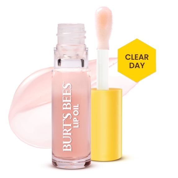 Burt's Bees Clear Day Lip Oil with Wand Applicator, 0.15 oz.