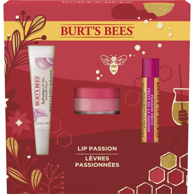 Burt's Bees Lip Passion Beauty Gift Set, Hydrating Lip Oil, Intensive