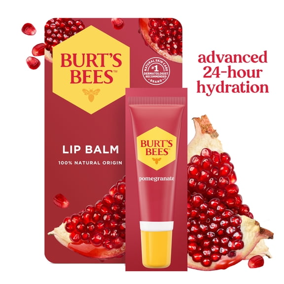 Burt's Bees 24-Hour Hydrating 100% Natural Origin Lip Balm, Pomegranate