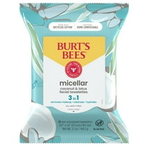 Burt's Bees Micellar Facial Towelettes With Coconut and Lotus, 30 ct. Package