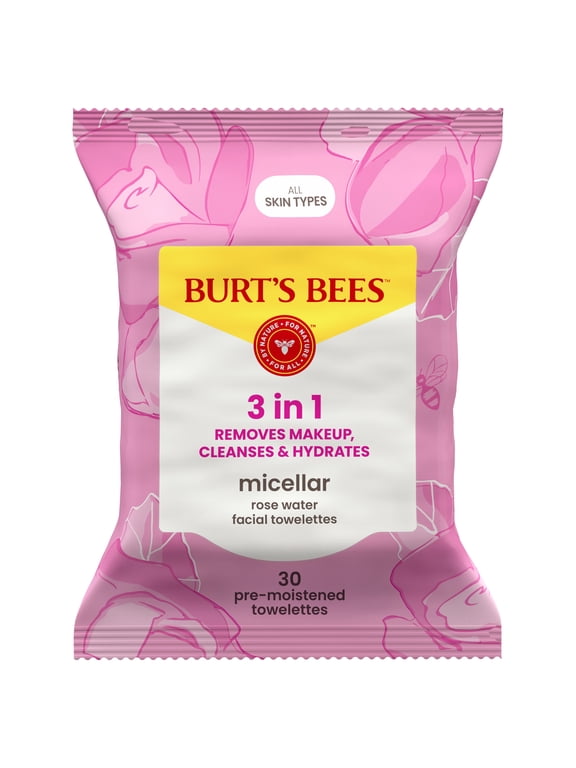 Micellar Facial Towelettes With Rose Water, 30 ct. Package