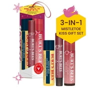 Burts Bees Mistletoe Kiss Gift Set, Vanilla Lip Balm, Tinted Lip Balm and Lip Shimmer, 3 Tubes