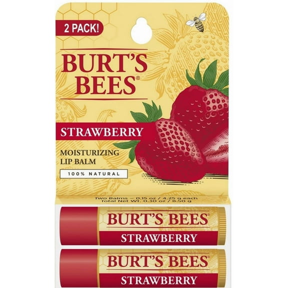 Burt's Bees - Moisturizing Lip Balm Pack Strawberry - 2 Tubes