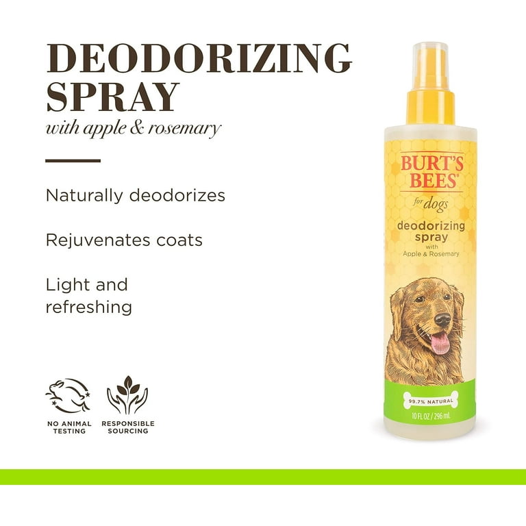 Burt s Bees Natural Dog Deodorizing Spray Made with Apple Rosemary Sulfate Paraben Free 10 oz