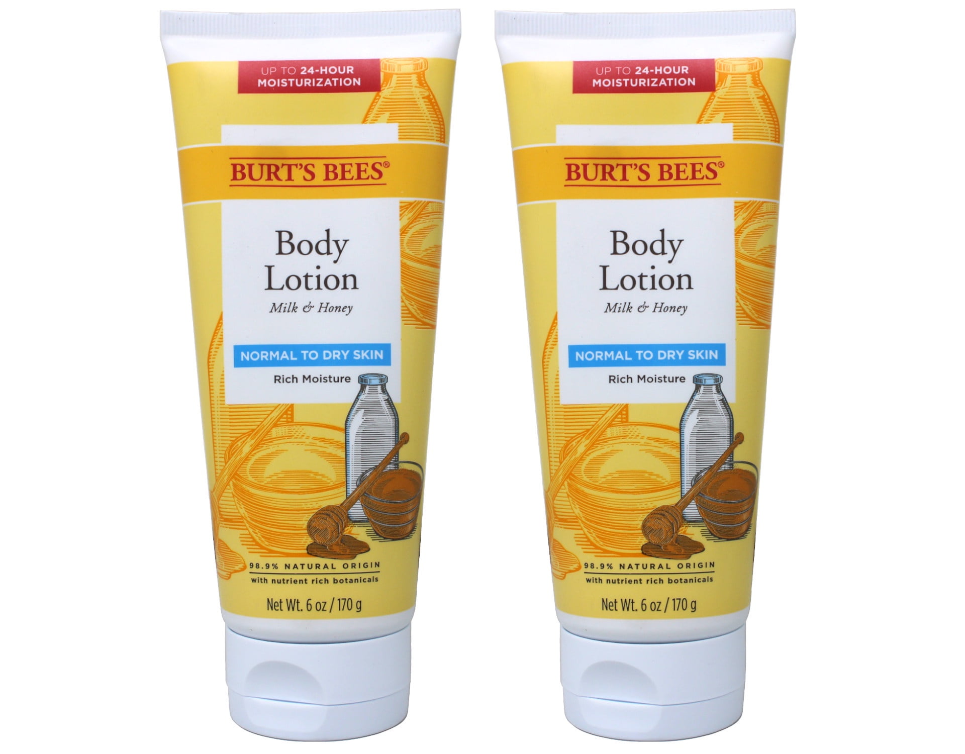 Burt's Bees Naturally Nourishing Milk & Honey Body Lotion 6 oz - 2 Pack