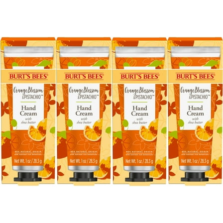 Burt's Bees Orange Blossom and Pistachio Hand Cream with Shea Butter, 1 oz, Pack of 4