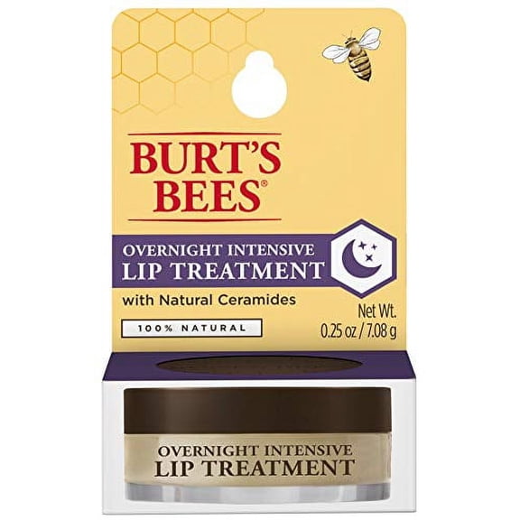 Burt's Bees Lip Care, Moisturizing Lip Care Valentine?s Gift for Men & Women, Overnight Intensive Treatment, Natural, Ultra Conditioning Moisturizer, 0.25 Ounce (Packaging May Vary)