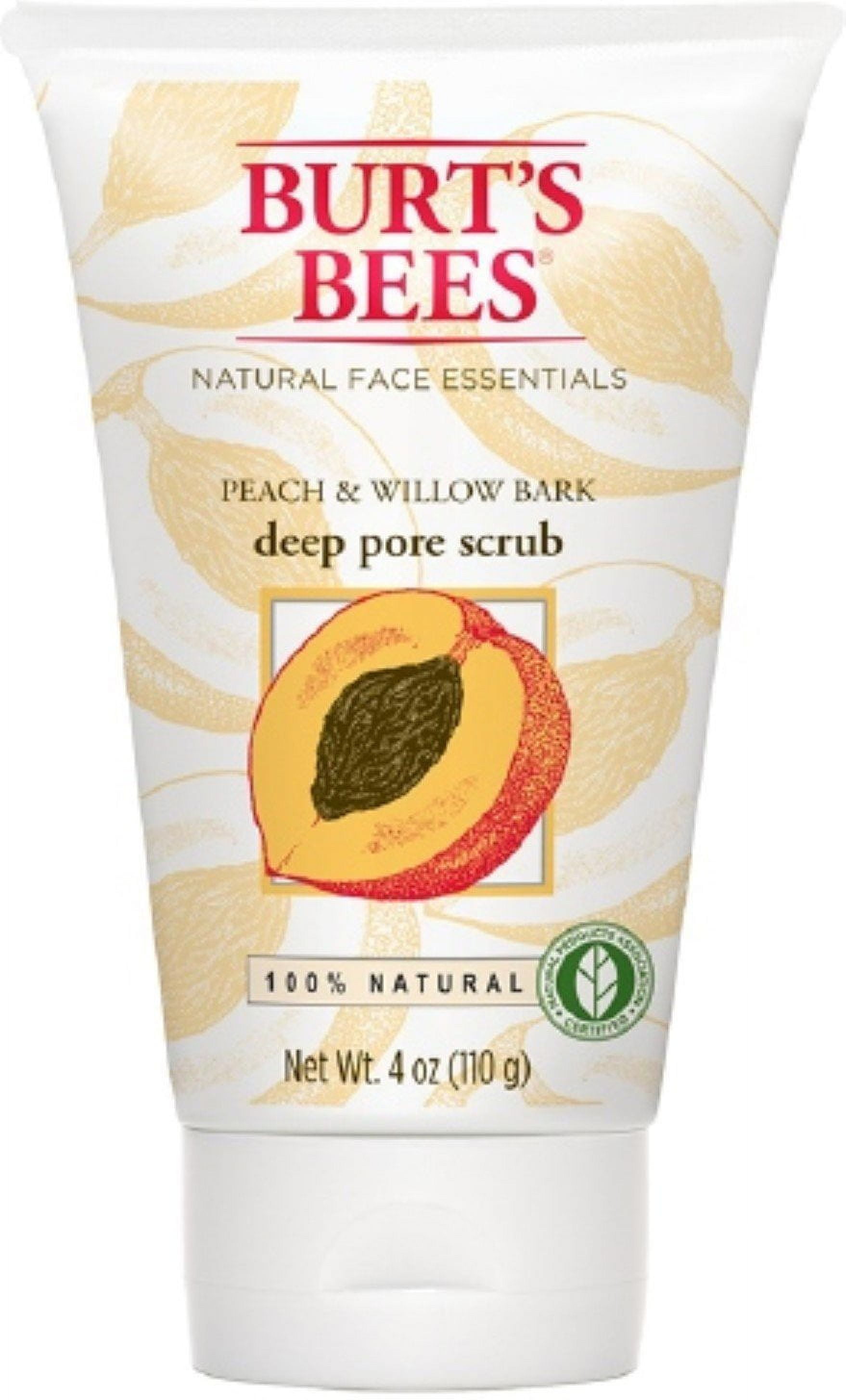 Burt's Bees Peach & Willowbark Deep Pore Scrub 4 oz (Pack of 6)