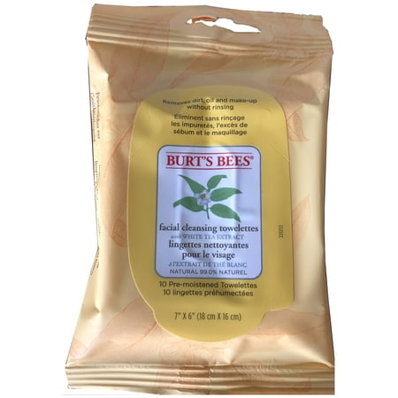 Burt's Bees Purifying Facial Towelettes, White Tea, 10 Ct