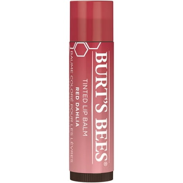 Burt's Bees Red Dahlia Tinted Lip Balm, Natural Origin Lip Care, 1 Tube, 0.15 oz.