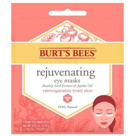 Burt's Bees Rejuvenating Eye Mask, Single Use Eye Mask, 1 Pair