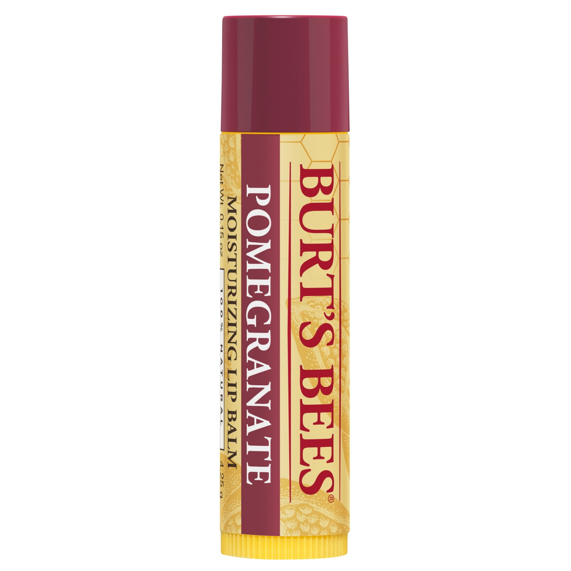 Burt's Bees 100% Natural Moisturizing Lip Balm, Pomegranate, 1 Tube