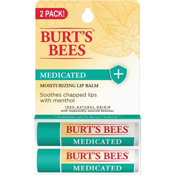 Burt's Bees SPF Lip Balm - All Weather Moisturizing Lip Sunscreen with SPF 15 for Sun Protection, Broad Spectrum Water Resistant w/ Zinc 2 pack
