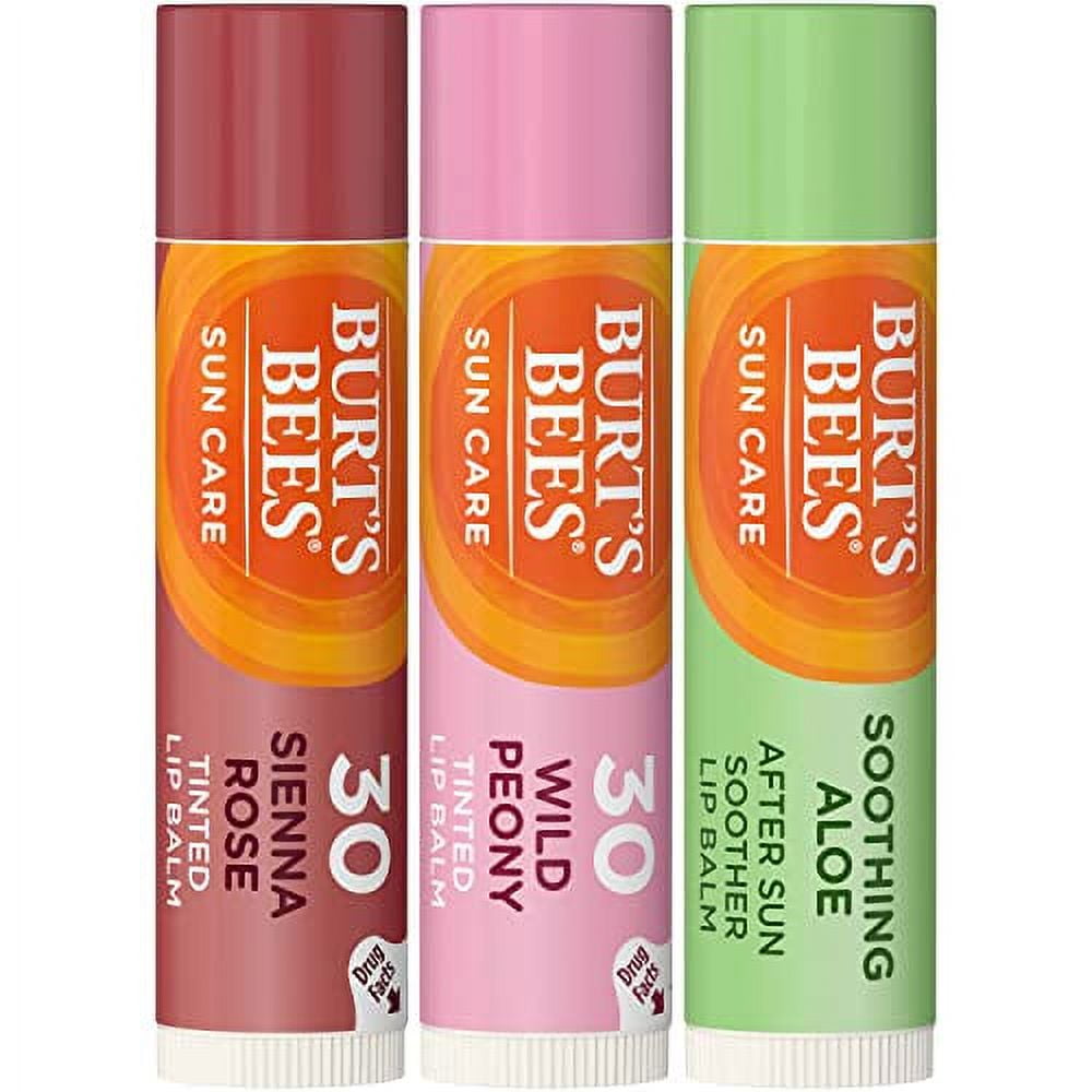 Burt's Bees SPF Lip Balms 3 Pack Includes SPF 30 Tinted Lip Balms (2