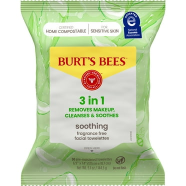 Burts Bees Soothing, Fragrance Free Facial Towelettes, Sensitive Skin, 30 ct.